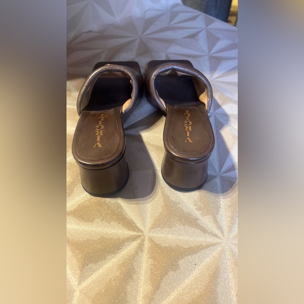 NWT AND BOX MADE IN ITALY VITTORIO VIRGILI Brown Leather Shoes - Picture 8 of 11